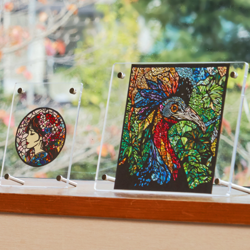 切り絵作家「モカノ介」さんの作品を館内に展示しています,湯の山温泉,三重県,御在所,菰野町